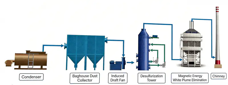 Steel Industry Sintering Flue Gas Treatment Process Flow Diagram