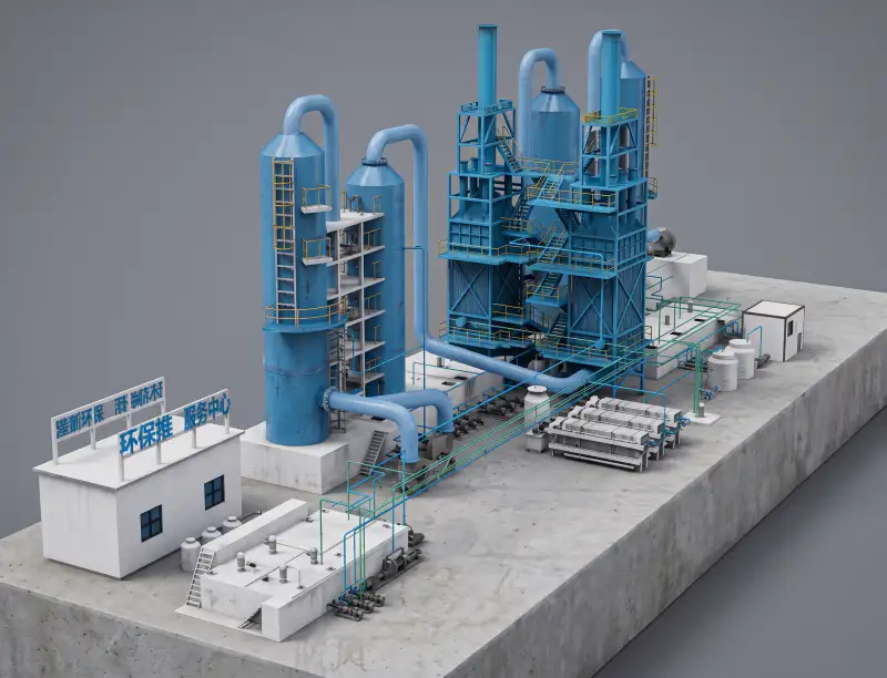 3D Design Model of Lithium Battery Flue Gas Treatment System